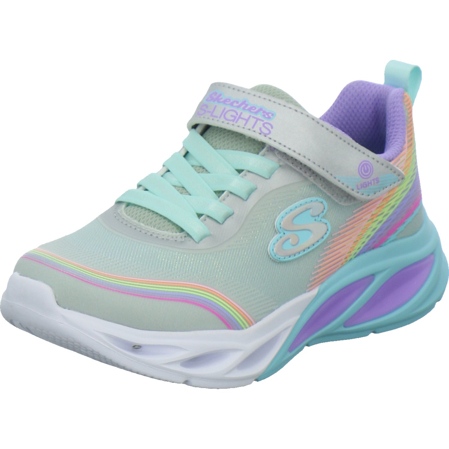 Skechers Halbschuhe Mädchen COSMIC GLOW RAINBOW BEAM Weiß-kombi