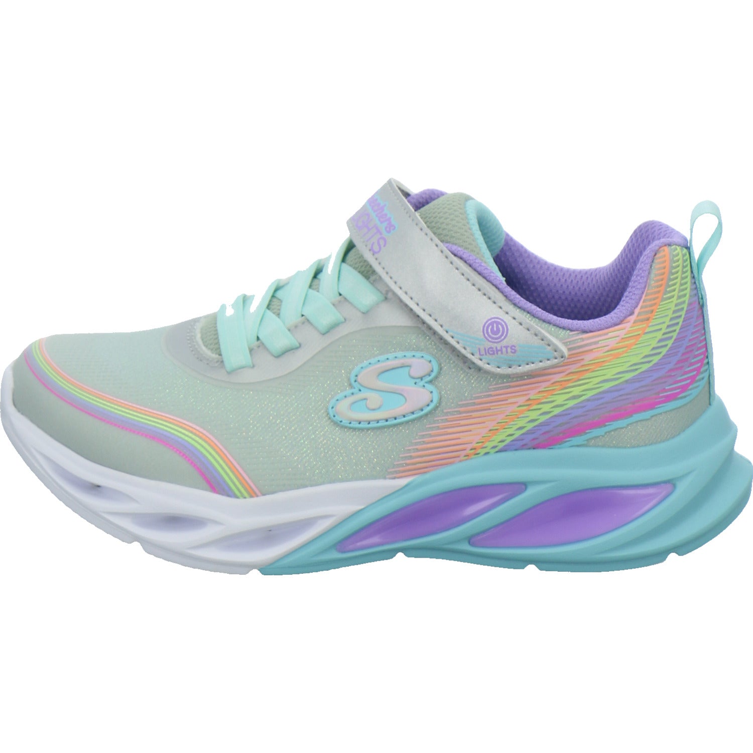 Skechers Halbschuhe Mädchen COSMIC GLOW RAINBOW BEAM Weiß-kombi