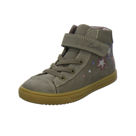 Lurchi Stiefel ungefüttert Mädchen Star Blinker taupe