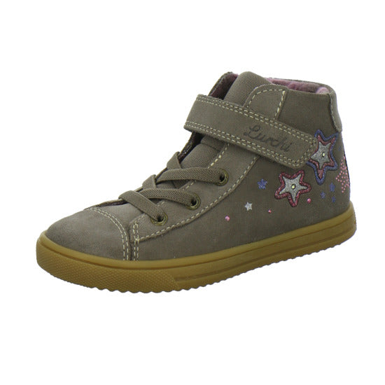 Lurchi Stiefel ungefüttert Mädchen Star Blinker taupe