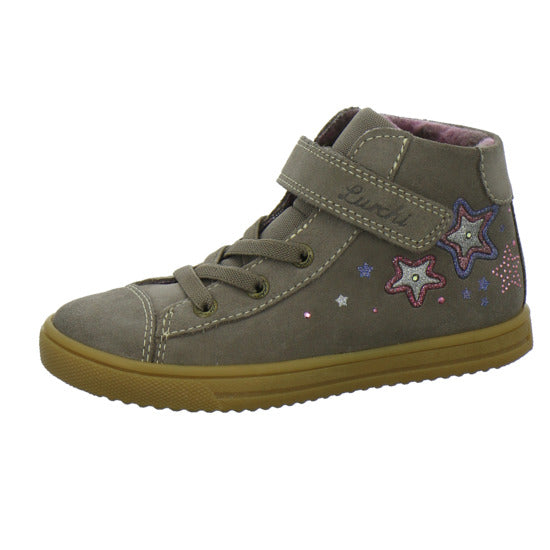 Lurchi Stiefel ungefüttert Mädchen Star Blinker taupe