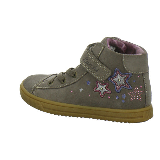 Lurchi Stiefel ungefüttert Mädchen Star Blinker taupe