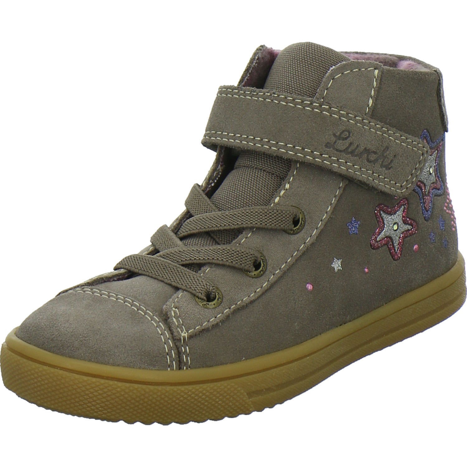 Lurchi Stiefel ungefüttert Mädchen Star Blinker taupe
