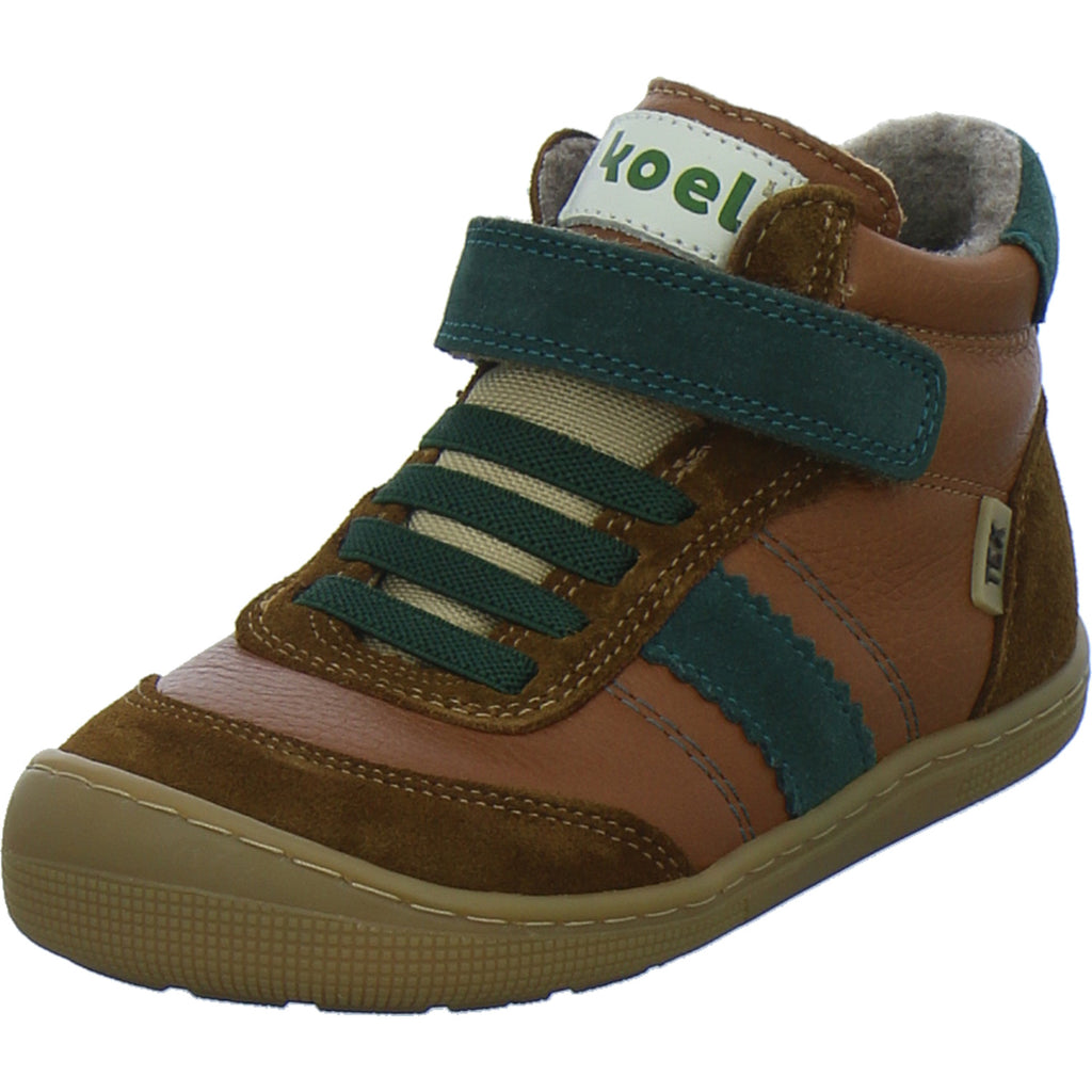 Koel Stiefel ungefüttert Jungen Barefoot Tex Braun-kombi