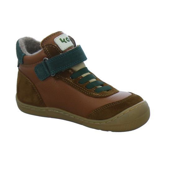 Koel Stiefel ungefüttert Jungen Barefoot Tex Braun-kombi
