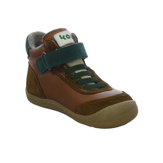 Koel Stiefel ungefüttert Jungen Barefoot Tex Braun-kombi