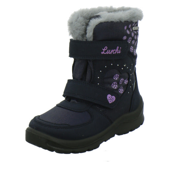 Lurchi Kimiko Blinker Winterschuhe warm gefüttert Blau-kombi - 360° Ansicht