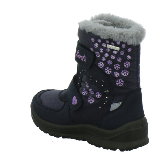 Lurchi Kimiko Blinker Winterschuhe warm gefüttert Blau-kombi - 360° Ansicht