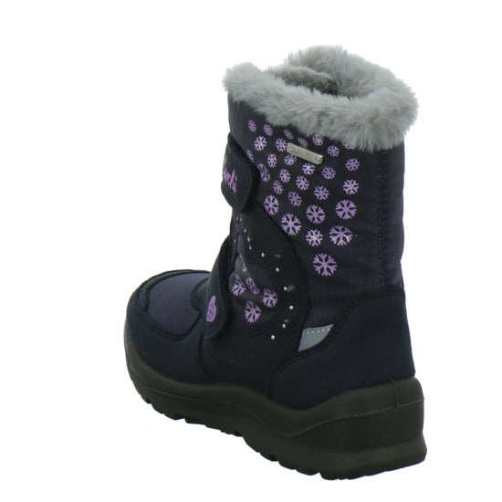 Lurchi Kimiko Blinker Winterschuhe warm gefüttert Blau-kombi - 360° Ansicht