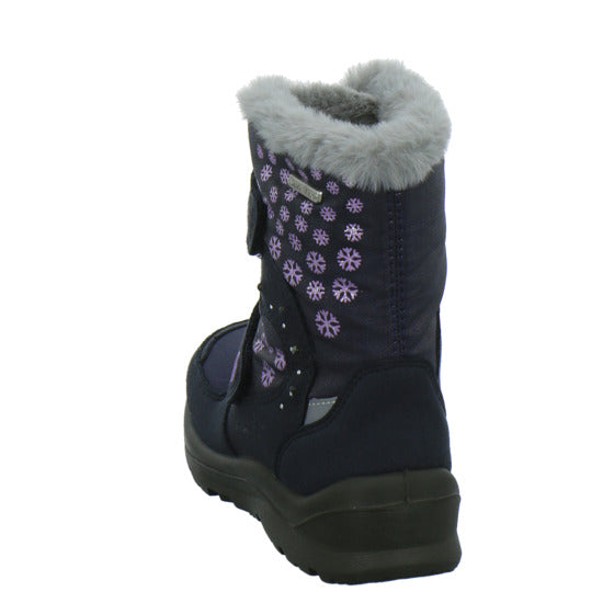Lurchi Kimiko Blinker Winterschuhe warm gefüttert Blau-kombi - 360° Ansicht