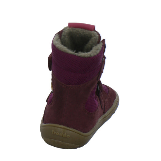 Froddo Barefoot Winterschuhe warm gefüttert Bordeaux - 360° Ansicht