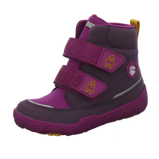 Affenzahn Vegan Comfy Winterschuhe warm gefüttert Bordeaux - 360° Ansicht