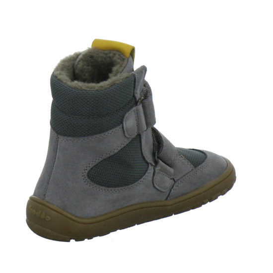 Froddo Barefoot Winterschuhe warm gefüttert Grau-kombi - 360° Ansicht