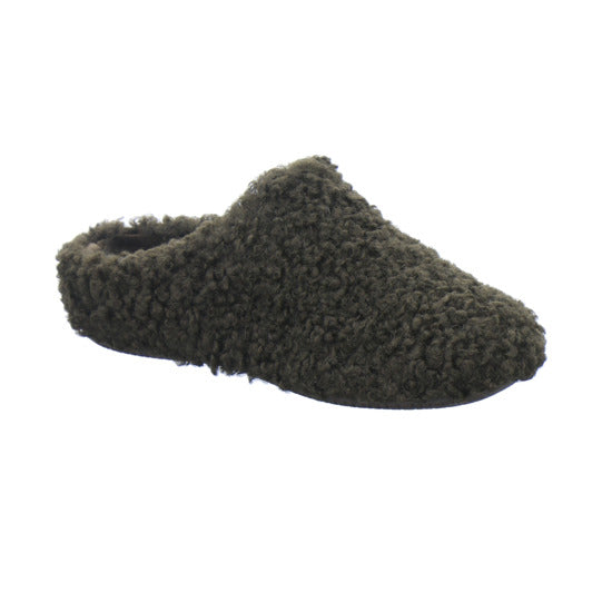 Verbenas Hausschuhe Damen Damen York Curly Dunkelbraun