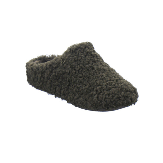 Verbenas Hausschuhe Damen Damen York Curly Dunkelbraun