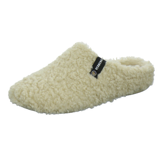 Verbenas Hausschuhe Damen Damen York Curly Beige