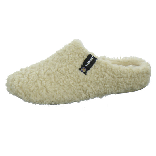Verbenas Hausschuhe Damen Damen York Curly Beige
