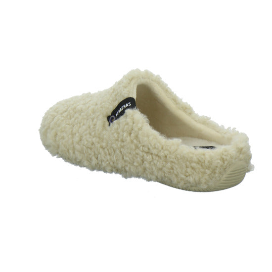 Verbenas Hausschuhe Damen Damen York Curly Beige