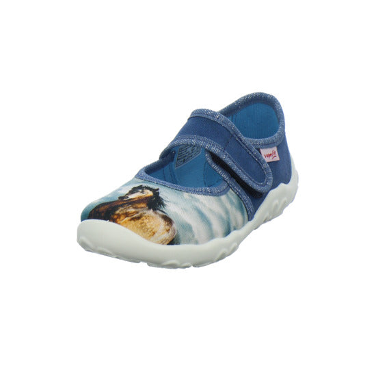 Superfit Bonny Hausschuhe Kinder Blau-kombi - 360° Ansicht