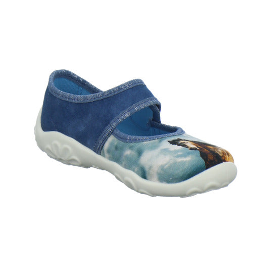 Superfit Bonny Hausschuhe Kinder Blau-kombi - 360° Ansicht