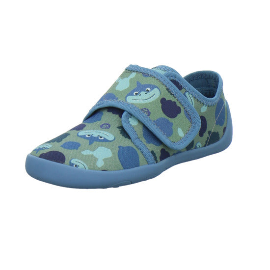 Affenzahn Hausschuhe Kinder Unisex - Kinder Baumwolle Movy Blau-kombi