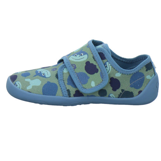 Affenzahn Hausschuhe Kinder Unisex - Kinder Baumwolle Movy Blau-kombi