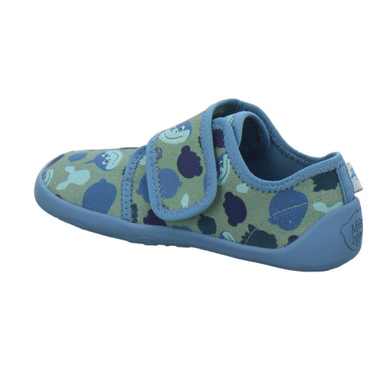 Affenzahn Hausschuhe Kinder Unisex - Kinder Baumwolle Movy Blau-kombi