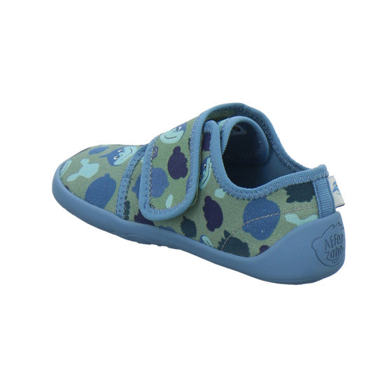 Affenzahn Hausschuhe Kinder Unisex - Kinder Baumwolle Movy Blau-kombi