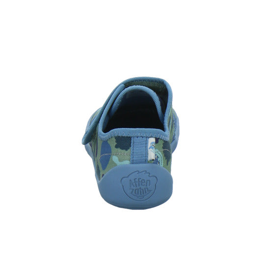 Affenzahn Hausschuhe Kinder Unisex - Kinder Baumwolle Movy Blau-kombi