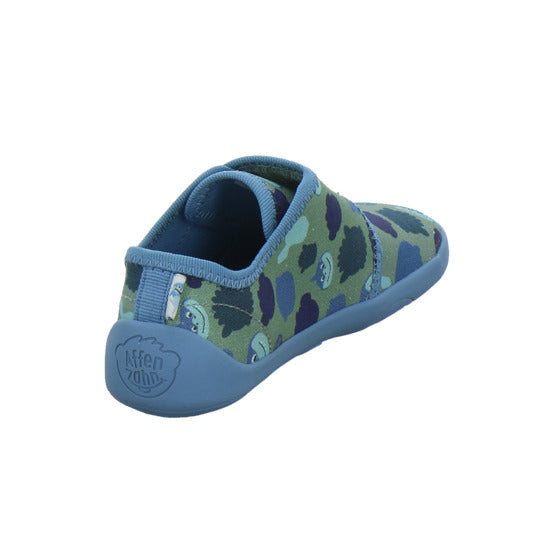 Affenzahn Hausschuhe Kinder Unisex - Kinder Baumwolle Movy Blau-kombi