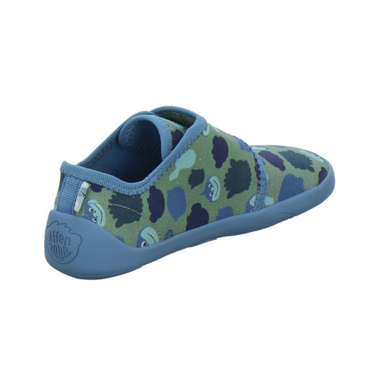 Affenzahn Hausschuhe Kinder Unisex - Kinder Baumwolle Movy Blau-kombi