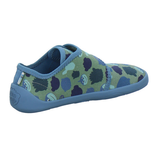 Affenzahn Hausschuhe Kinder Unisex - Kinder Baumwolle Movy Blau-kombi