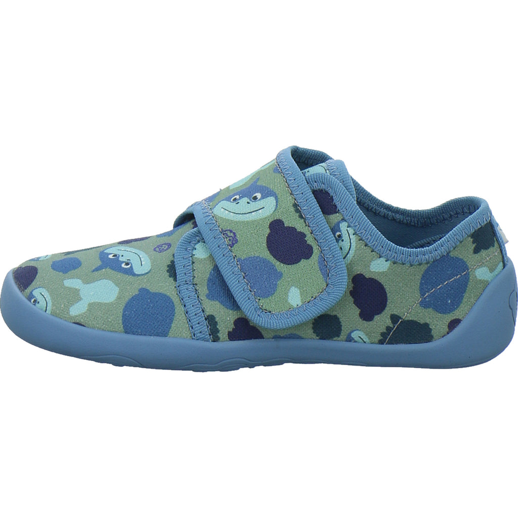 Affenzahn Hausschuhe Kinder Unisex - Kinder Baumwolle Movy Blau-kombi