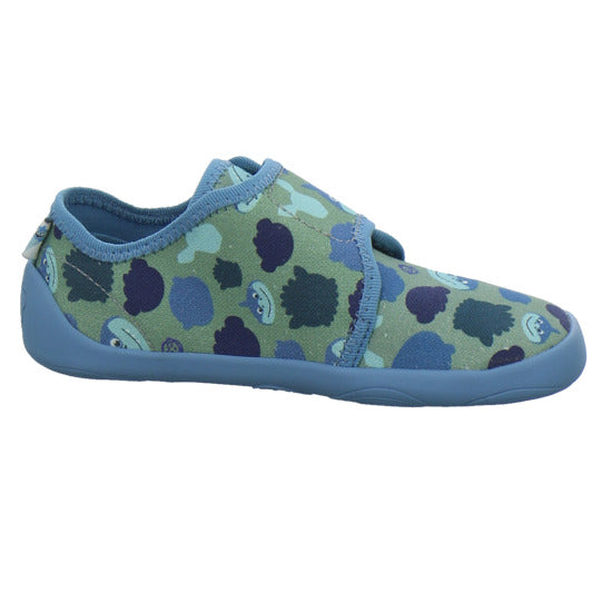 Affenzahn Hausschuhe Kinder Unisex - Kinder Baumwolle Movy Blau-kombi