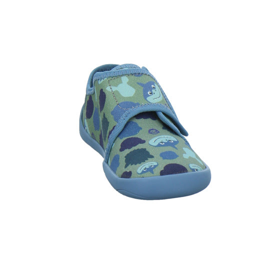 Affenzahn Hausschuhe Kinder Unisex - Kinder Baumwolle Movy Blau-kombi