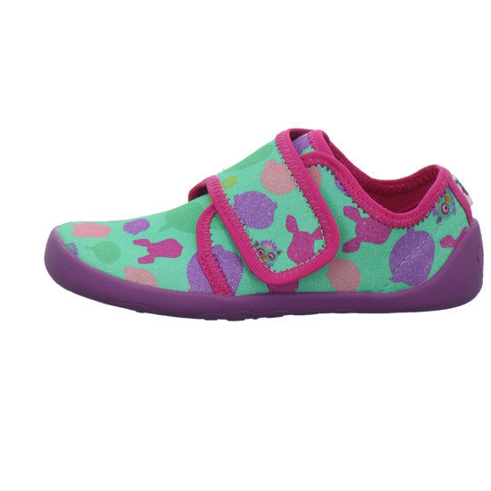 Affenzahn Hausschuhe Kinder Unisex - Kinder Baumwolle Movy Grün-kombi