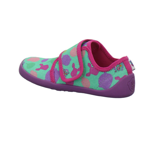 Affenzahn Hausschuhe Kinder Unisex - Kinder Baumwolle Movy Grün-kombi