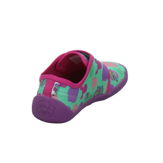 Affenzahn Hausschuhe Kinder Unisex - Kinder Baumwolle Movy Grün-kombi