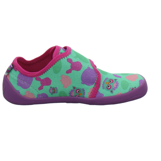 Affenzahn Hausschuhe Kinder Unisex - Kinder Baumwolle Movy Grün-kombi