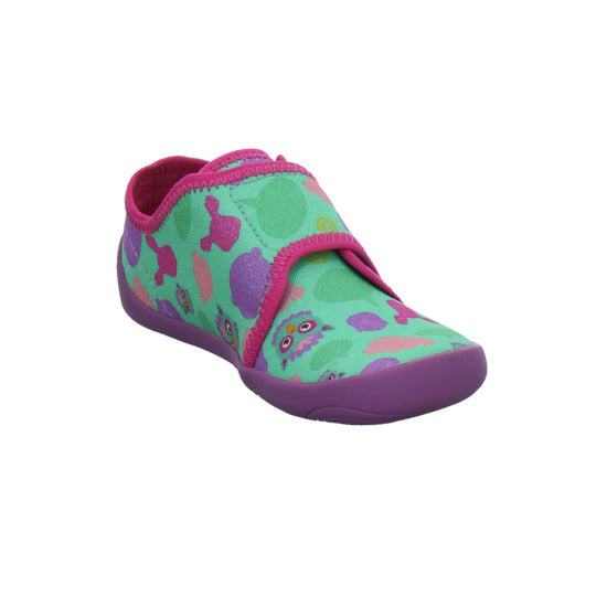 Affenzahn Hausschuhe Kinder Unisex - Kinder Baumwolle Movy Grün-kombi