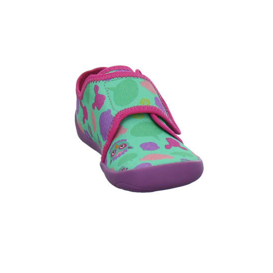 Affenzahn Hausschuhe Kinder Unisex - Kinder Baumwolle Movy Grün-kombi