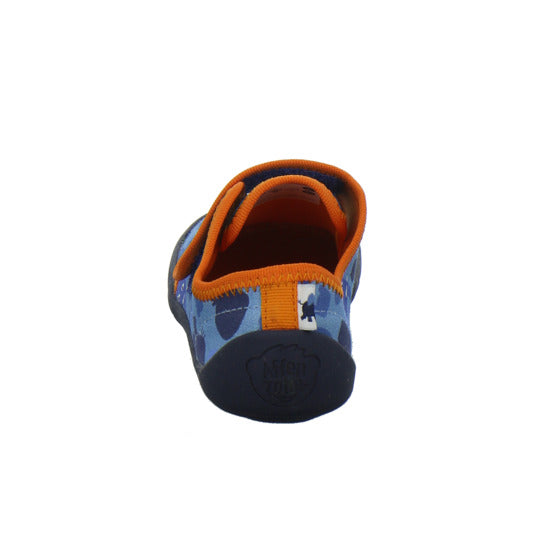 Affenzahn Baumwolle Movy Hausschuhe Kinder Blau-kombi
