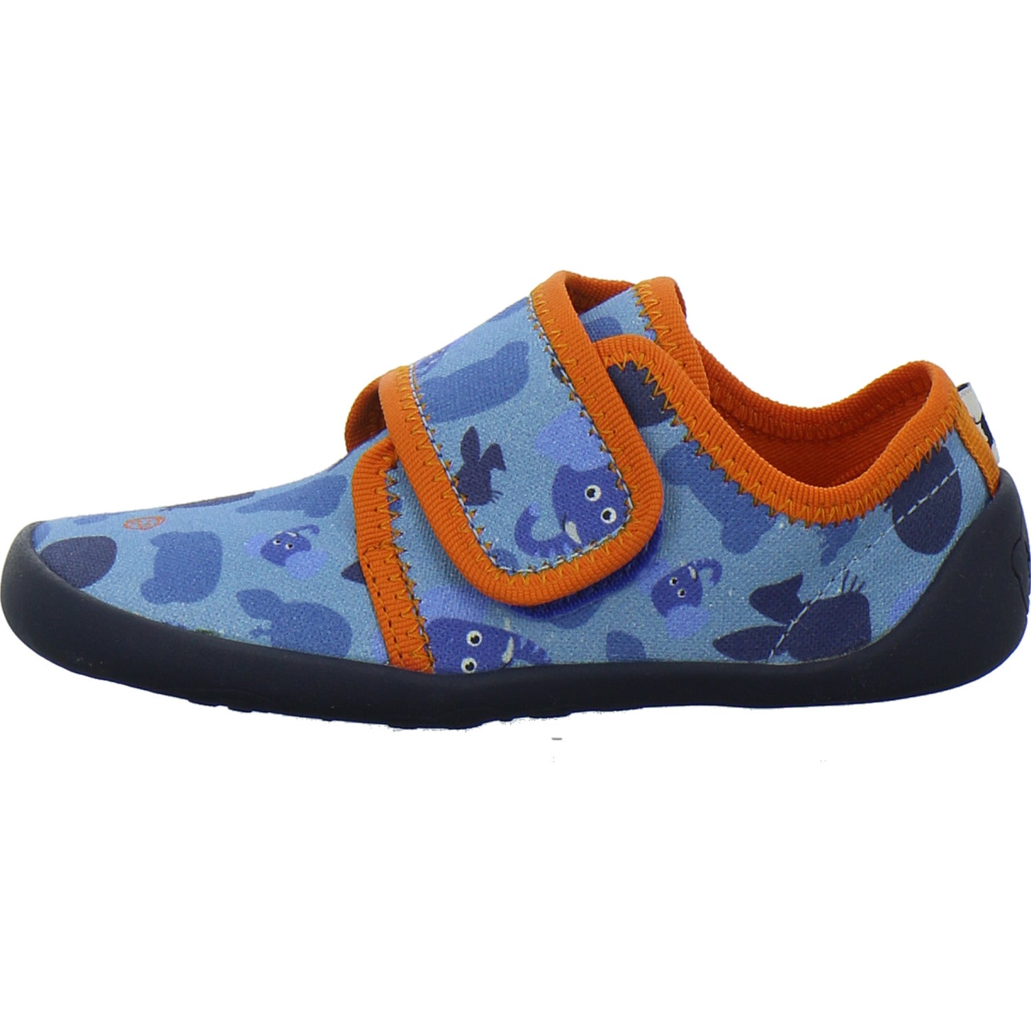 Affenzahn Baumwolle Movy Hausschuhe Kinder Blau-kombi