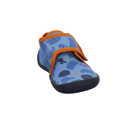 Affenzahn Baumwolle Movy Hausschuhe Kinder Blau-kombi