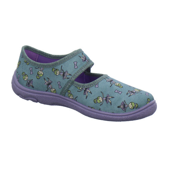 Superfit Belinda Hausschuhe Kinder Denim - 360° Ansicht