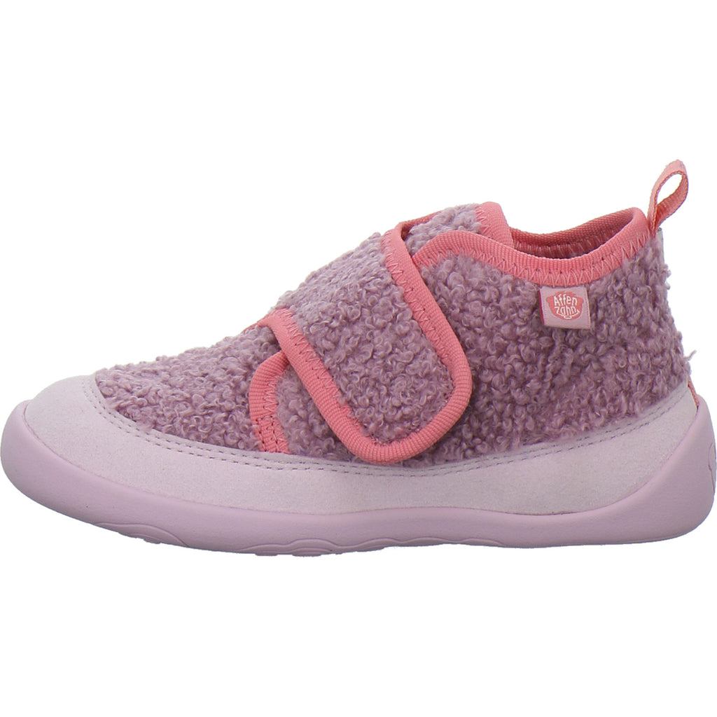 Affenzahn Vegan Fleecy Hausschuhe Kinder Rosa