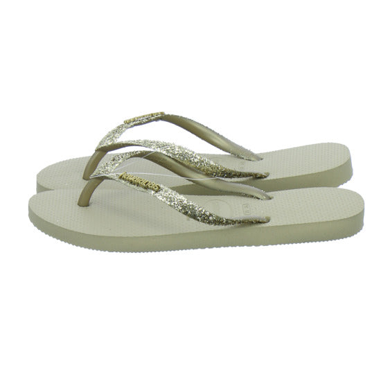 Havaianas Damen Damen Slim Glitter Gold