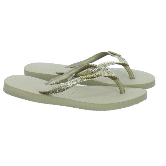 Havaianas Damen Damen Slim Glitter Gold